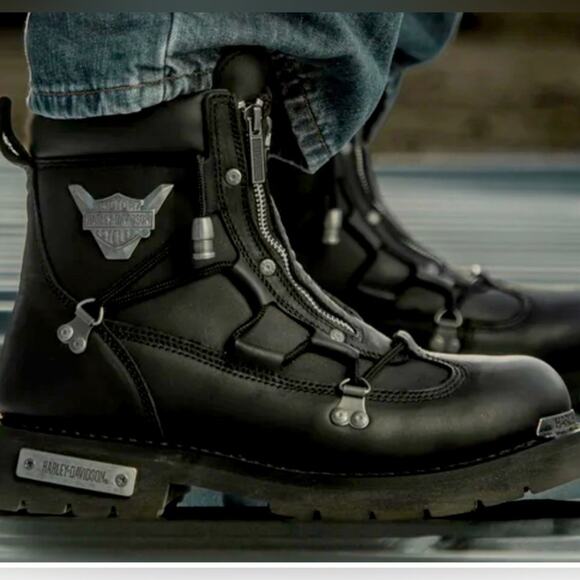 Harley-Davidson Men’s Brake Light Leather Riding Boots - BLACK - Picture 3 of 14